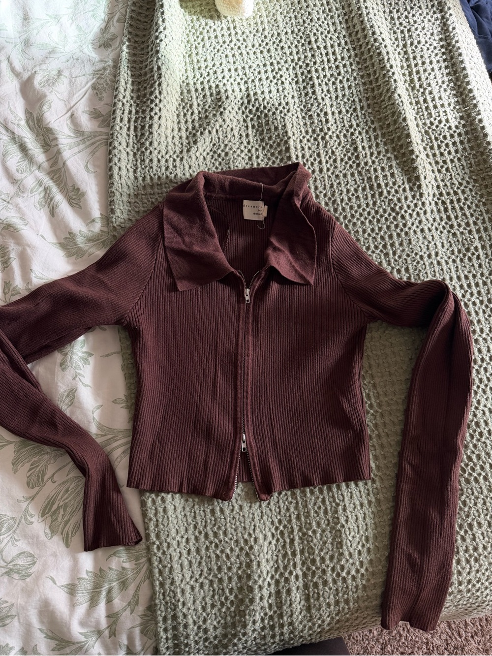 Dreamers by debut brown ribbed top